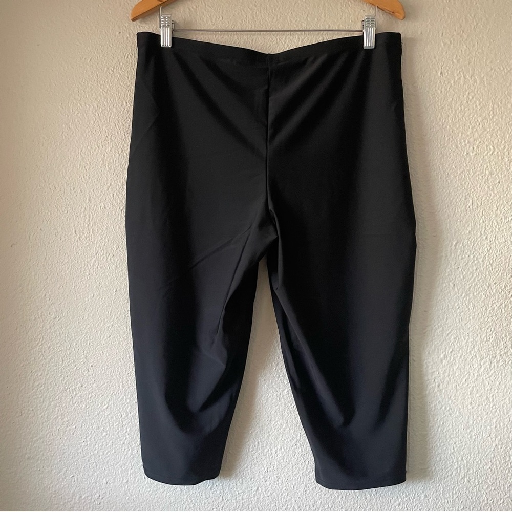 Ulla Popken Liquid Knit Pull on Capri Pants Women’s Plus Size 20 Black Sleek EUC - Picture 5 of 8